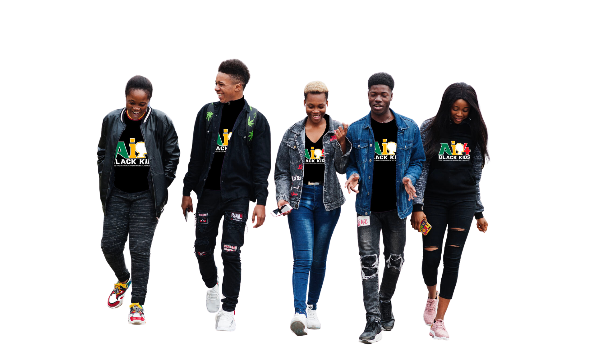 AI 4 Black Kids — students wearing AI 4 Black Kids shirts